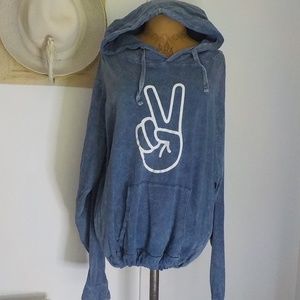 Blue Peace Sign Lightweight Hoody